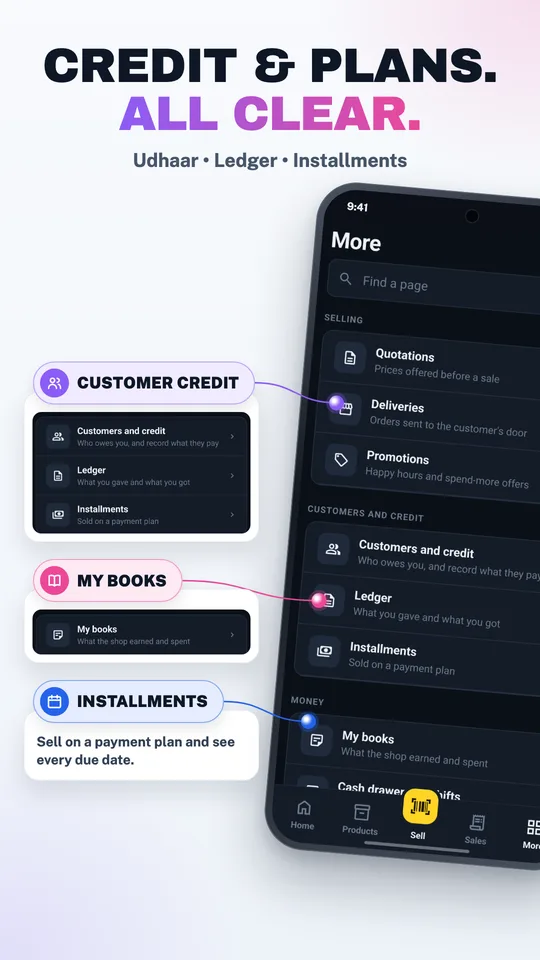 Customer credit and installment plans